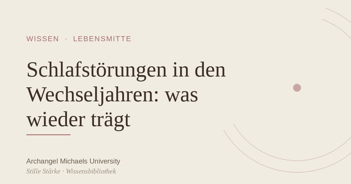 Schlafstörungen in den Wechseljahren: was wieder trägt